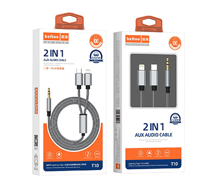 Beltou T10 2 in 1 AUX audio cable