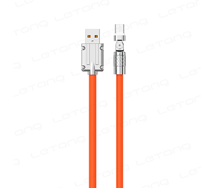 LeTang S28-V8-IP-TPC Rotary mecha zinc alloy silicone data cable