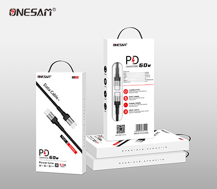 ONESAM V09 5.0A max output PD 60W super fast charging type-c to lighting data cable