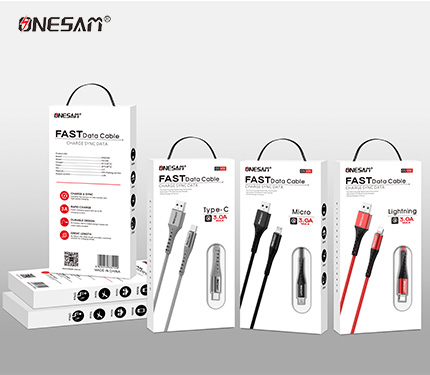 ONESAM V06 3.0A max output fast charging usb data cable