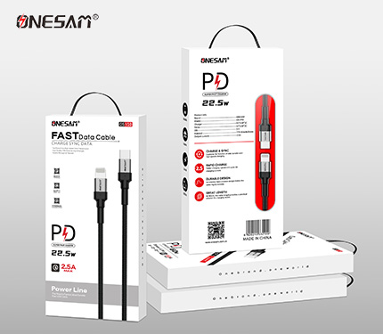 ONESAM V10 2.5A max output PD 22.5W super fast charging type-c to lighting data cable