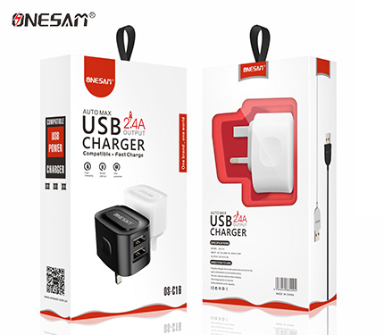 ONESAM C16 2.4A output auto max 2 usb compatible fast charger