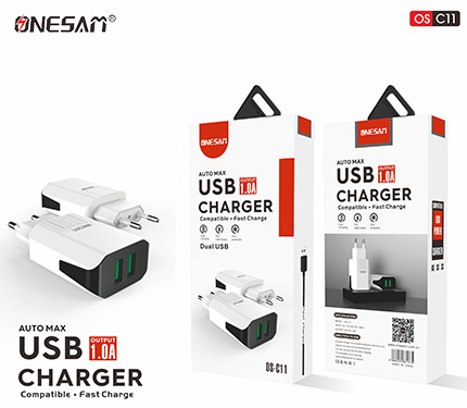 ONESAM C11 1.0A output auto max 2 usb compatible fast charger