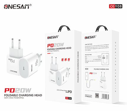 ONESAM Y08 PD 20W safe and powerful type-c+c power adapter