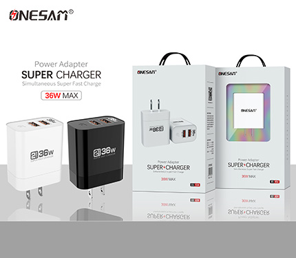 ONESAM Y04 36W max power adapter 2 usb super fast charger