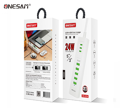 ONESAM U04 4.8A output 5 usb 3 PD ports ultra high fast charger