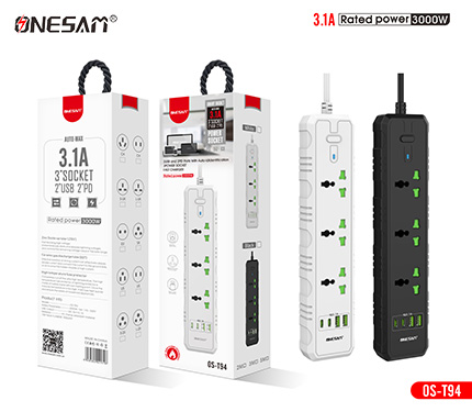 ONESAM T94 3.1A (2PD+2 usb 3 socket) 3000w rated power socket