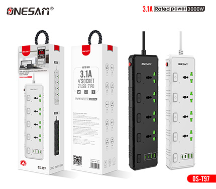 ONESAM T97 3.1A  auto max (2PD+2 usb 4 socket) 3000w rated power socket