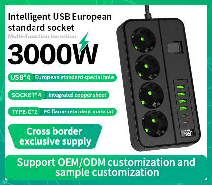 UDS G13 European standard dedicated 3000W High power multi-function insertion 2 Type-c 4 USB 4 socket